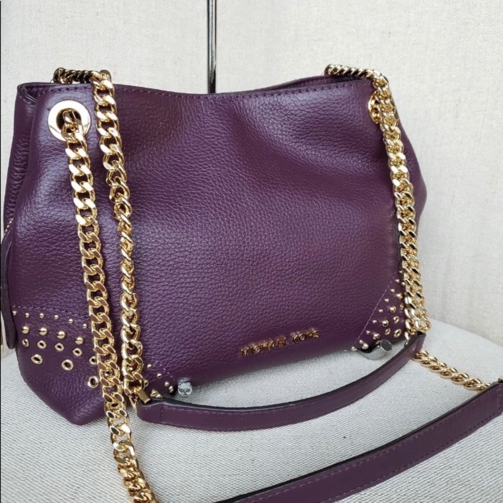 Purple & gold Michael Kors purse & wallet bundle!